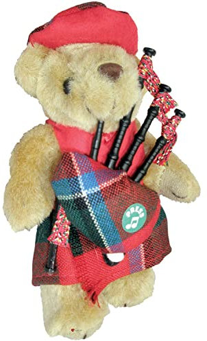 I LUV LTD Musikfigur Teddybär, Schottisches Geschenk für Sinclair Tartan Clan, Hergestellt in Schottland