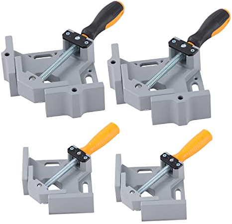 KATSU 90 Grad Ecke Klemme Rechtwinkel Winkelspanner, 4 Stück 2 Größen Eckzwinge Winkelzwinge Schweißen Eckenspanner aus Aluminium für Holzbearbeiten Schreinerei Fotorahmen