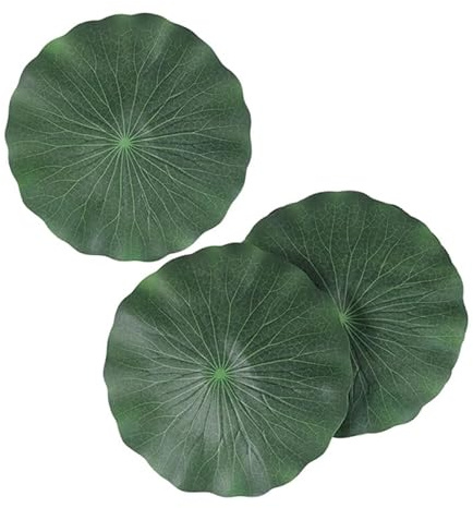 DOITOOL Floating Artificial Lotus Leaf 11.4 Inch Eva Foam Pad for Aquarium Fish Tank Pond Decor Realistic Water Lily Leaves Set of 3 for DIY Aquatic Ornament