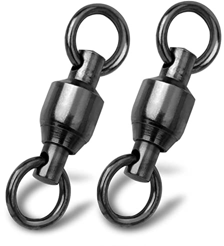 9KM DWLIFE Fishing Swivels Ball Bearing Fishing Accessories Rustproof & Tangle-free Rapid-spinning Fishing Tackle Stainless for Saltwater Freshwater Carp Pike Fishing 5#-143lbs 30pcs