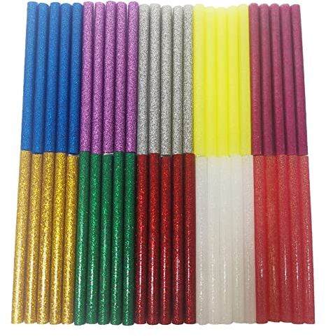 Raintwo 100x7mm Heißklebesticks Mehrfarbig Heißklebestifte für Heißklebepistole Packung mit 50 Stück