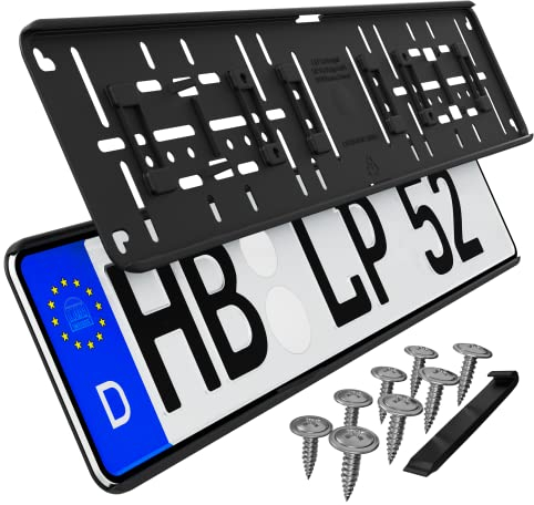 Kennzeichenhalter Rahmenlos Keine sichtbaren Befestigungspunkte Nummernschildhalterung Auto schwarz Kennzeichenhalterung Nummernschildhalter Kfz Kennzeichen Halterung 2 Stück