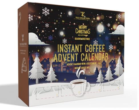 Instant Coffee Advent Calendar 2025 for Adults | 24 Individually Wrapped Flavoured Coffee Sachets | Coffee Gift Set for Men & Women | The Perfect Non-Chocolate Gift for Men & Women