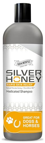 Absorbine Silver Honey Rapid Skin Relief Medicated Shampoo, Medical Grade Manuka Honey & MicroSilver BG, Rejuvenating, Soothing & Hydrating, 16 fl oz