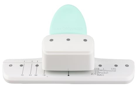 HUIOP 9027 - Perforadora de hojas móviles, planificador diario ajustable, 3 agujeros perforadores para A8 mini, A7, A7, bolsillo, A6, A6, A6, A5, tamaño de 8 hojas