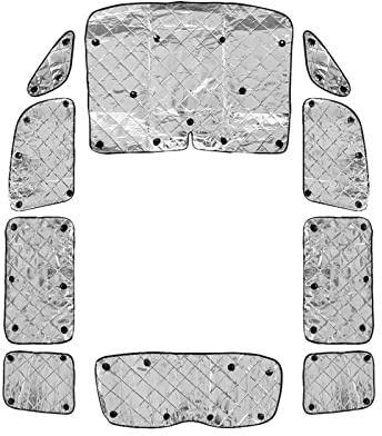 Muzhen Store Compatibile con Mitsubishi Delica D:5 Argento Parasole Struttura a 4 Strati Modello di Auto Specifico Isolamento Termico Resistente all'Ombreggiatura 10P