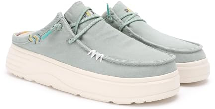 WALK IN PITAS | CAPARICA | Zuecos de Mujer | Mocasines | Náuticos Casual | Zapatillas de Tela | Zapatos sin Cordones | Deportivas Casuales | Calzado de Walkinpitas | Verde 39
