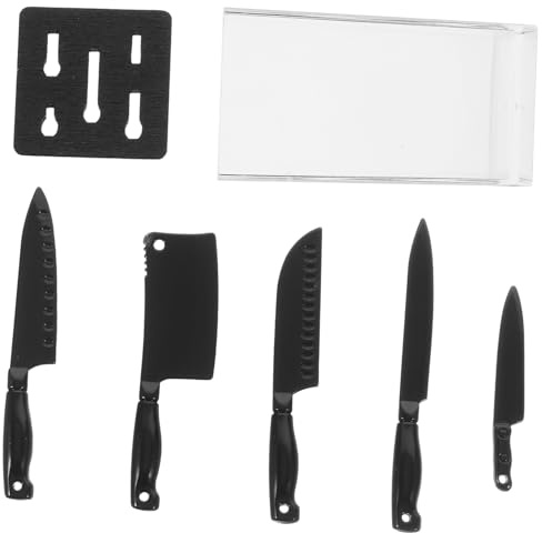 FELTECHELECTR 1 Jeu Ensemble de Couteaux Transparents décoration Costume ustensiles de Cuisine Mini-Maison Accessoires de Maison Miniature Ménage Couteau de Cuisine Outil Salle de Jeux ob11 Bois