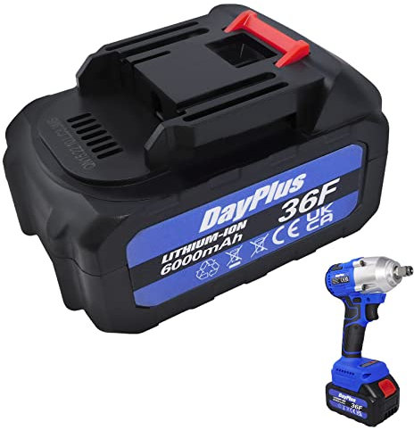 Batterie lithium-ion rechargeable 21 V 6,0 Ah pour clé à chocs – Batterie de rechange pour clé électrique sans fil – 1 pièce