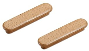 KOVNISE Schrankgriffe aus Massivholz, Buche, originelle Holzfarbe, Retro-Stil, rustikaler Stil, einfacher Stil für Schrank, Tür, Schublade, Kommode, Schublade, Schrank, Holz, Türgriff (64 mm), 2 Stück
