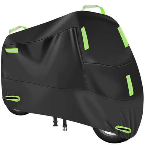 WYWNQ Fundas Motos para Kawasaki Ninja 125 Z125 Z 125 2019 2020, Impermeable Motorcycle Cover Tela Oxford Cubre Moto Cubierta Motocicleta Anti UV Protector Accesorios,B-Green