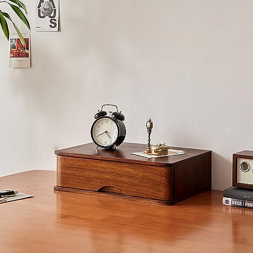 Schreibtisch-Aktenschrank aus Massivholz, Schublade, Büroschrank für Computer, erhöhtes Regal mit Aufbewahrungsbox für Kleinteile (1 Schublade)