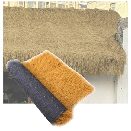 Künstliches Strohgras, Rolle, feuerfest, künstliches Heu, Tiki-Stroh, Dach, Dekoration, Zaun, Terrasse, Garten, mexikanische Palme, Stroh, Dachdeckung, 1 x 7,6 m, langlebiges Outdoor-Strohmaterial für