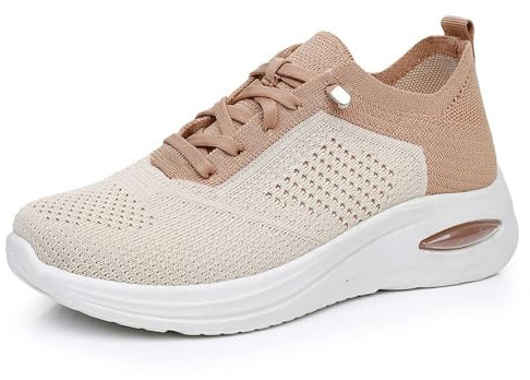 Damer terapeutiska diabetiker skor löparskor hallux valgus skor för svullna fötter, lätta andningsbara halkfria sneakers artrit ödem ortopediska skor, kaki-39 EU