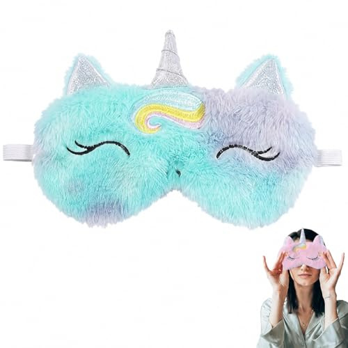 Einhorn Schlafmaske 2 Stück Set, Gelperlen Augenmaske für Kühl- und Wärmetherapie, hilft bei der Linderung von Augenmüdigkeit und Schwellungen, Schlafmaske für Entspannung