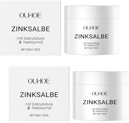 2 Pcs Zinksalbe Gegen Pickel Zink Salbe Anti Pickel Creme Zinksalbe | Mild und Nicht Reizend, für Alle Hauttypen Geeignet, Ideal für Akne Im Gesäß- und Rückenbereich