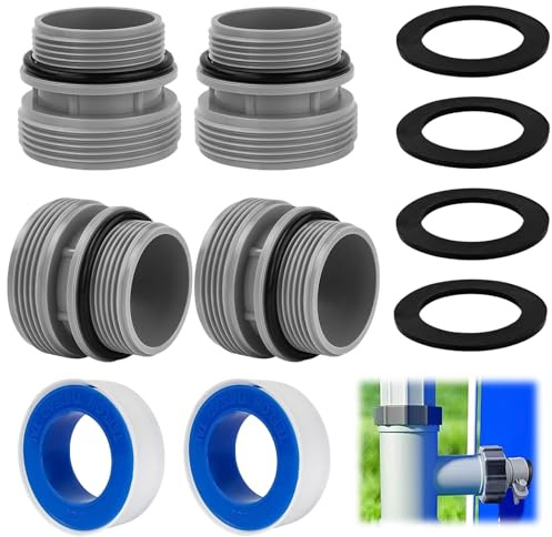 LUMOOM Lot de 4 adaptateurs de tuyau de piscine pour pompe de filtration, adaptateur de tuyau avec joint pour tuyau de 40 mm vers 1 1/2