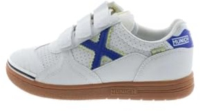 Munich G3 Trendico 348 Chaussures de football en salle pour enfant Blanc/bleu - synthétique, Blanc / bleu, 38 EU