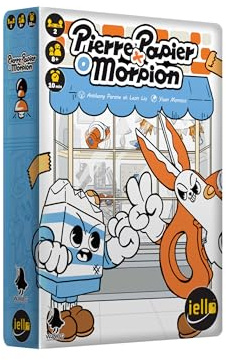 IELLO Pierre Paper Morpion – Juego para 2 Jugadores Que mezclan Piedra-Papier-Cisos, Morpion y Colección de Fichas – Rápido, Divertido y Estratégico