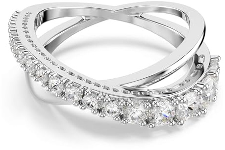 Swarovski Hyperbola Collection Bague, Tailles mixtes, Blanc, Finition ton argent