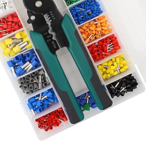 Set di attrezzi per pinza crimpatrice, 960 pezzi, capicorda isolati, set di pinze crimpatrici autoregolanti, manicotto di crimpatura professionale per progetti di cablaggio elettrico, scatola di