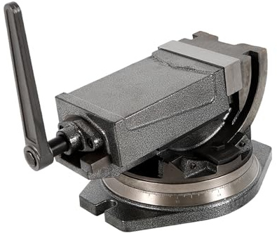 Deinungen 360° drehbarer Werkbank-Schraubstock,95 mm Spannweite | 125mm Backenbreite Präzisions-Maschinenschraubstock,0-90° Winkel Werkstatt Parallelschraubstock,Schraubstock Bohrmaschinen