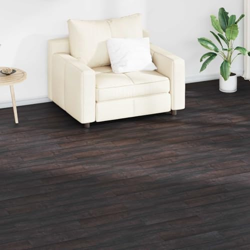 Ordellia 18 tablones de suelo autoadhesivos de color marrón oscuro de PVC para interiores, 2,51 m², 91,5 x 15 x 0,2 cm, renovación, colocación, salón, cocina, pasillo, fácil de limpiar