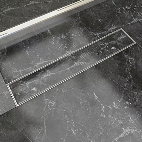 vidaXL Drenaje de ducha lineal 630x140 mm acero inoxidable escalera de ducha