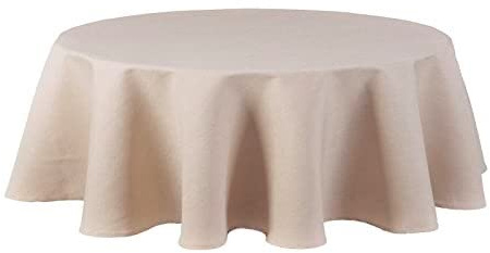 Maltex24 Textil Tischdecke - Leinen Optik - wasserabweisend oval (Sand, oval 135x180)