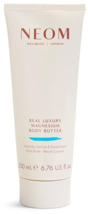 NEOM Real Luxury Magnesium Body Butter, 200ml I Lavender, jasmine and sandalwood blended along with 19 other essential oils I Nourish and Soften Skin