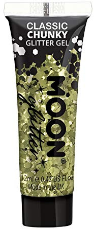 Gel mit klassischem grobkörnigen Glitter von Moon Glitter - 12ml - Gold - Glitzer Gesichtsfarbe