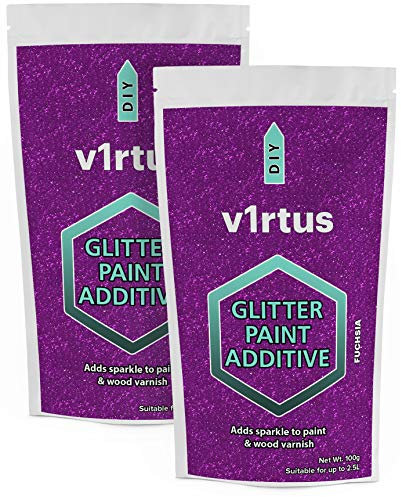 Fuchsia Pink Glitter Paint Additive 200g | Additive for Glitter Paint Walls, Add to Interior & Exterior Paint, Emulsion, Varnish | v1rtus