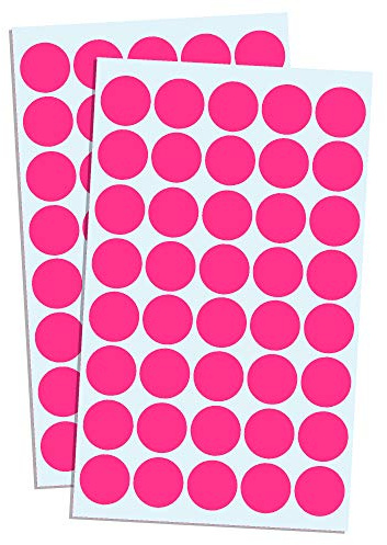 2000 Stück, 20mm Klebepunkte Rosa, Punkte Aufkleber Sticker | Markierungspunkte Selbstklebend