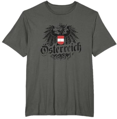 Österreich Flagge Wappen Adler Österreicher Vintage Retro T-Shirt