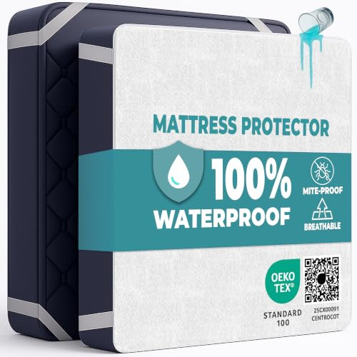 Matratzenschoner 160x200 cm wasserdichte Matratzenauflage aus Baumwolle Nässeschutz Inkontinenzunterlage Matratzenbezüg Atmungsaktive Anti-Allergie und Anti Milben für Bett und Matratze Waschbar