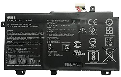 B31N1726 B31BnEH B31Bn91 A41LK9H Laptop Battery | Replacement for Asus FX80 FX86 TUF FX504 FX504GE FX504GM FX505 FX505DT FX505DY FX505GE FX505GD Series(11.4V 48Wh)-A