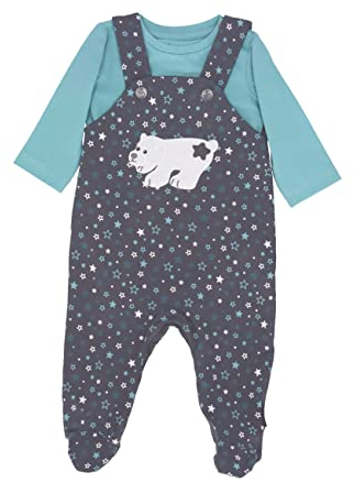 Sterntaler Baby Jungen Strampler-Set Strampler-Set Jersey Eisbär Elia - Strampler Baby, Babybody, Babykleidung - dunkelgrau, 68