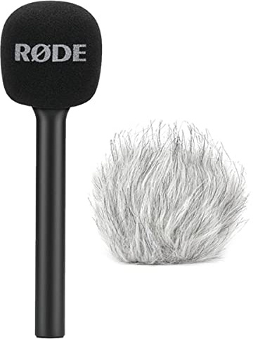 Rode Interview GO Handadapter für Wireless GO + keepdrum WSBW Fell-Windschutz