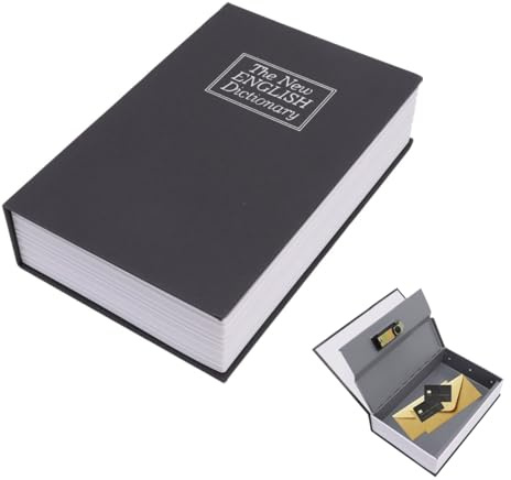 Coffre-fort Pour Livre De Détournement, Livre évidé Portable Avec Compartiment Secret Caché, Coffre-fort Pour Livre Avec Serrure à Combinaison(Le noir)