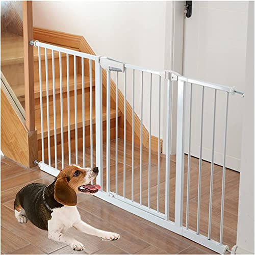 Samnuerly Haustierschutzgitter,Treppenschutzgitter für Hunde,Automatisch Schließendes 76cm Hohes Welpenschutzgitter,Ohne Bohren,für Flure,Schlafzimmertüren (Color : White-76cm, Size : 75-82cm)