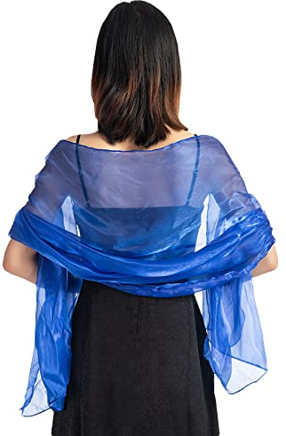 NiceYnn Chiffon Organza Shawls Wraps for Evening Dresses Women Oversize 170x72cm Sheer Smooth Silky Scarf Wedding Formal Party