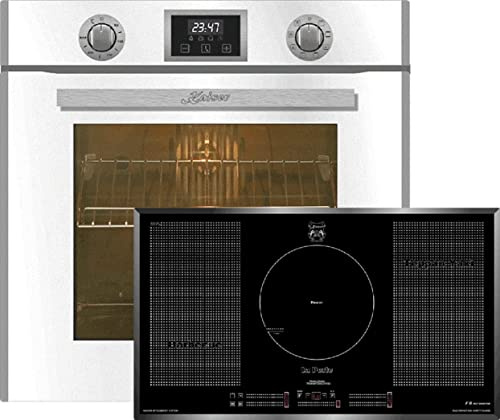 Kaiser Set forno EH 6326 W+KCT 97 FI La Perle, forno elettrico da incasso, 79L, 10 funzioni + piano cottura a induzione Free Zone, 90 cm