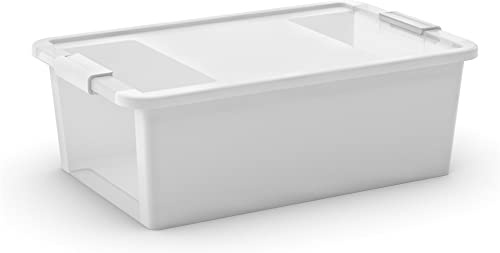 PROREGAL Mehrzweck Aufbewahrungsbehälter STORAGE mit Deckel | HxBxT 19x55x35cm | 26 Liter | Weiß | Behälter, Box, Aufbewahrungsbehälter, Aufbewahrungsbox