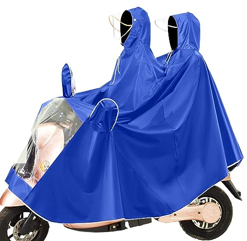 Fayemint Vattentät cykling regn poncho, cykel kompakt regncape, cykling regnponcho med huva, för olika typer av elfordon (blå, blå, one size
