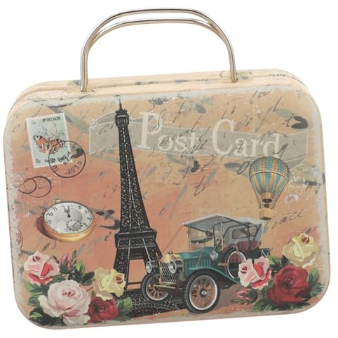 LALAFINA Vintage Metall Wimpernbehälter mit Griff Perlenaufbewahrung Aufbewahrungsbox für Künstliche Wimpern Klein Robust für Schminktisch