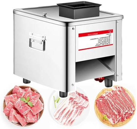 Meat & Bread Slicing Machine, Stainless Steel Meat Grinder,Cut Meat with Large Capacity of 150 Kg/h,Suitable for Restaurants,Fast Food Restaurants,Canteens,Food Stalls,Buffets,7mm