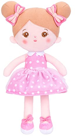 OUOZZZ Bambola di Pezza Morbida - Peluche Sicuro per Bambini 1-6 Anni, Gioco Bimba 1 Anno, Regali per Bambina, 32cm Rosa
