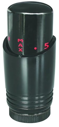 SOMATHERM FOR YOU, Tête thermostatique M30x1,5 noire pour radiateur ou sèche-serviette, design moderne, contrôle précis de la température, fonction antigel, installation facile