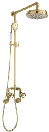 MILANO Manual Mixer Valve 230mm Shower Head Handset Riser Rail Brass