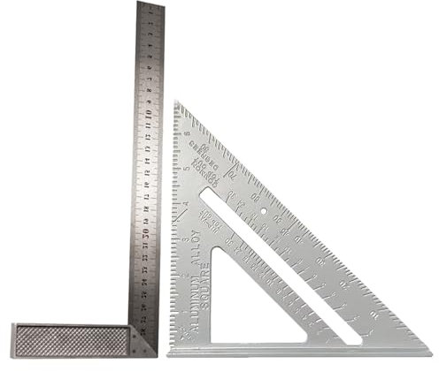 2 Stück Zimmermannswinkel, Quadratisches Layout-Werkzeug, Schreinerwinkel, Dreieck-Quadrat Leicht Ablesbares Layout-Werkzeug, Dreieck-Lineal, Dreiecks-Winkelmesser, Layout-Mess-Lineal-Werkzeug